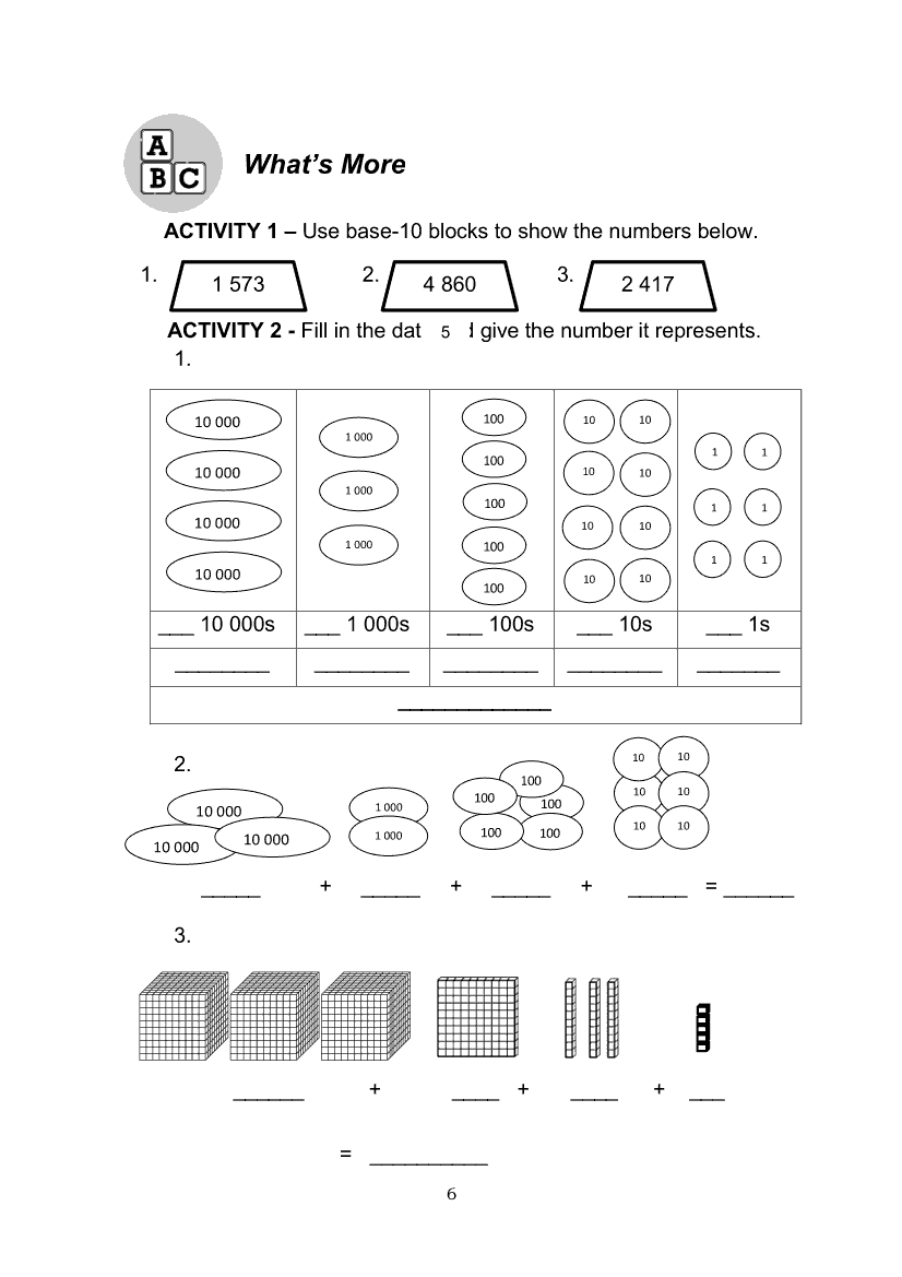 Visualizing Numbers Up To 100 000 Worksheets